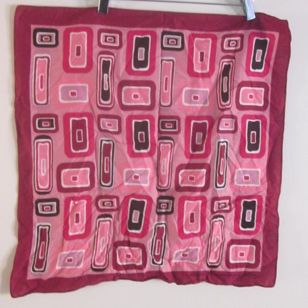 Paris Accessories Cotton Bandanas - Mod Pink and Gray Swirl -  Both 21" Square